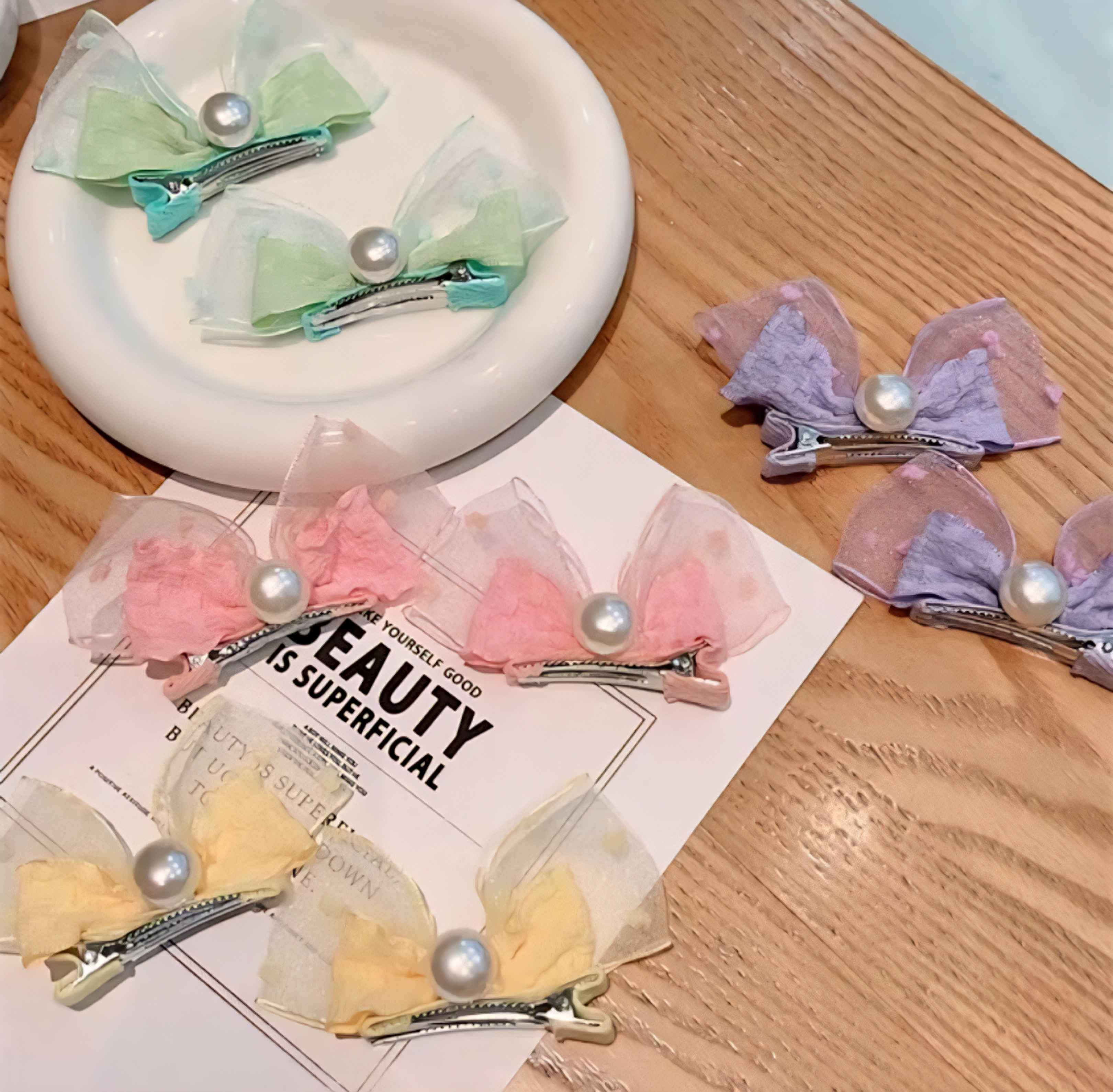 Pita Rambut Anak Perempuan Motif Mutiara Timbul