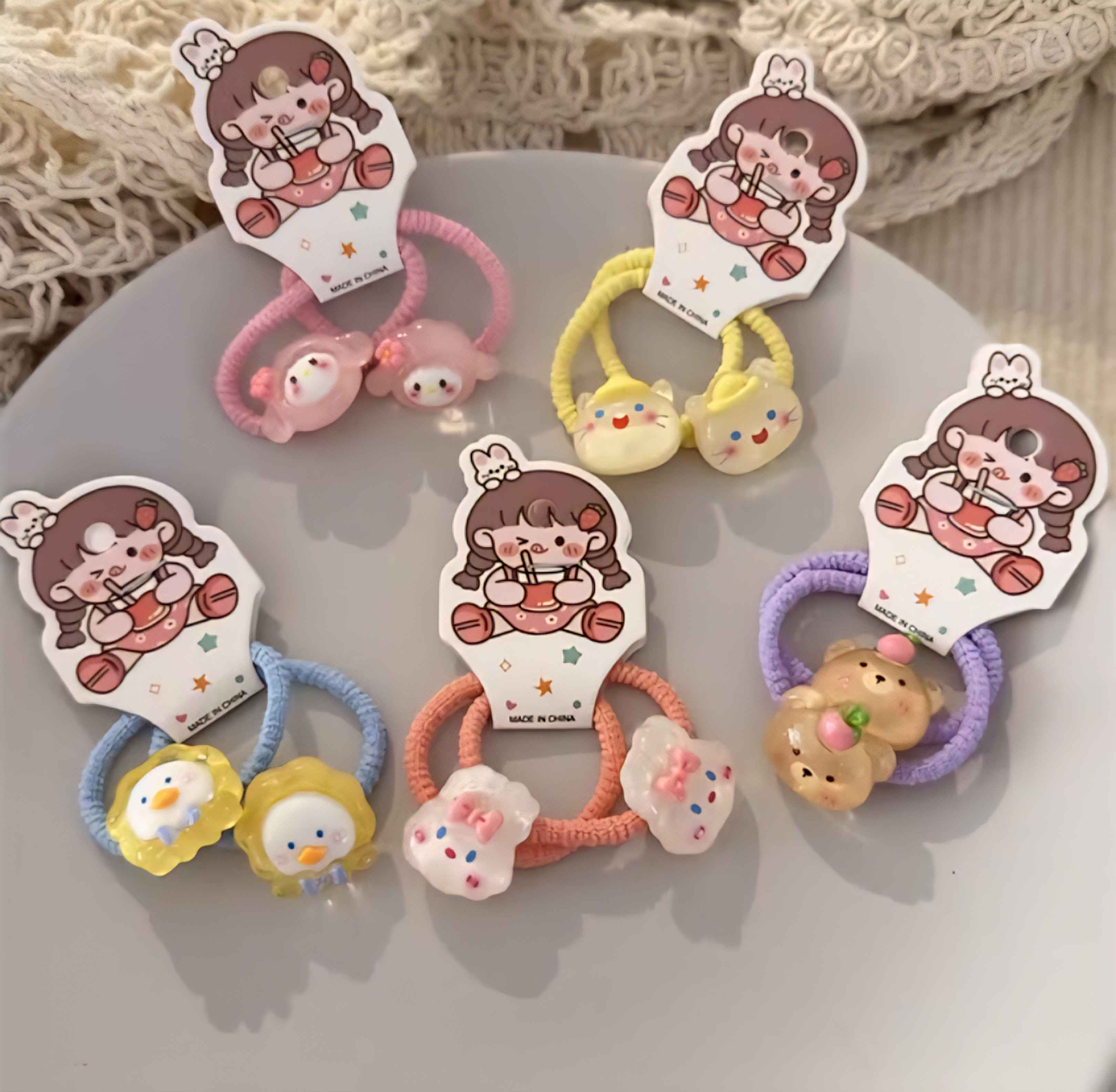 Karet Rambut Anak Perempuan Motif Hewan & Sanrio